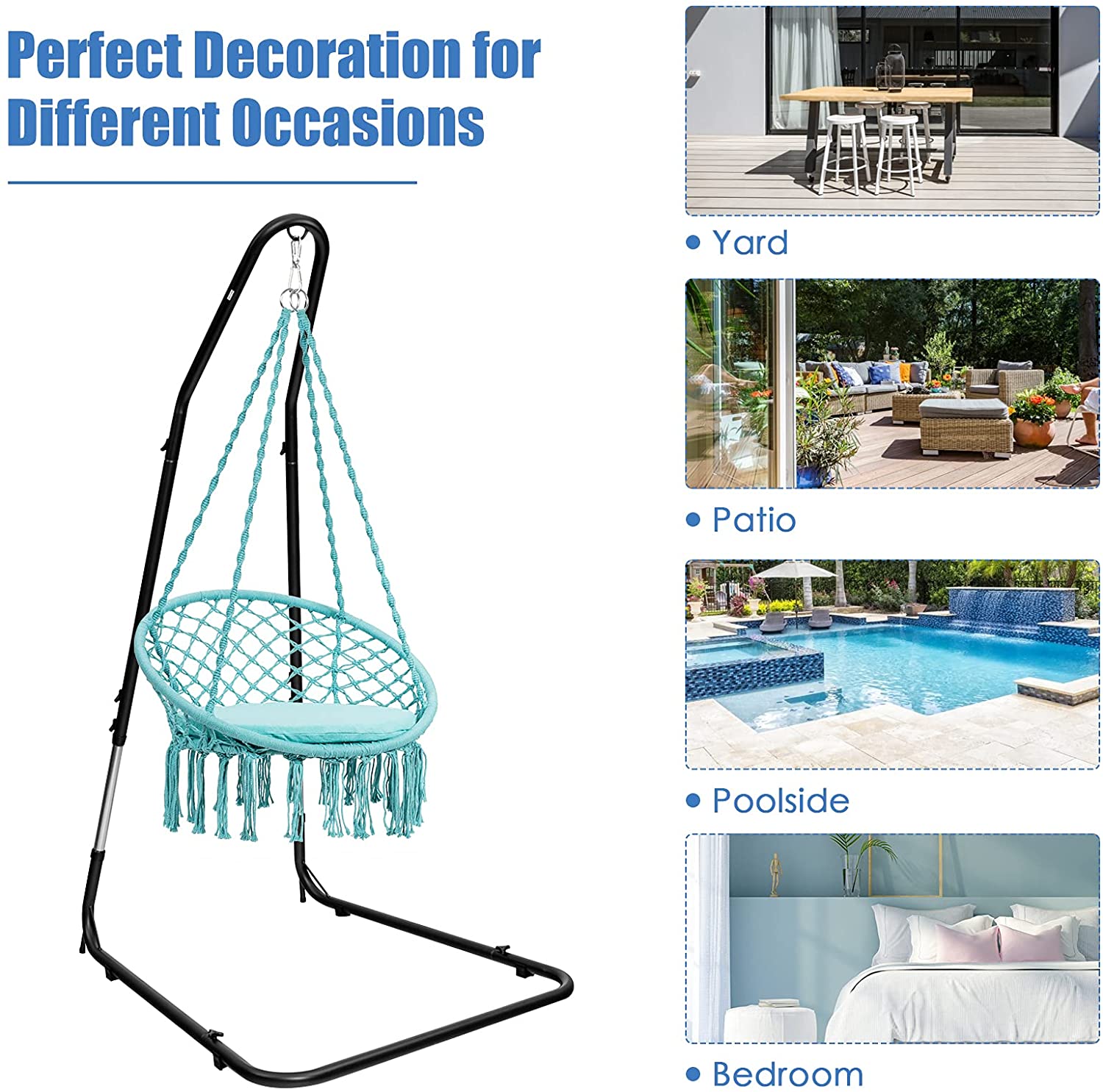 Giantex Adjustable Hammock Chair Stand, Height Adjust from 78.5" to 98.5" 