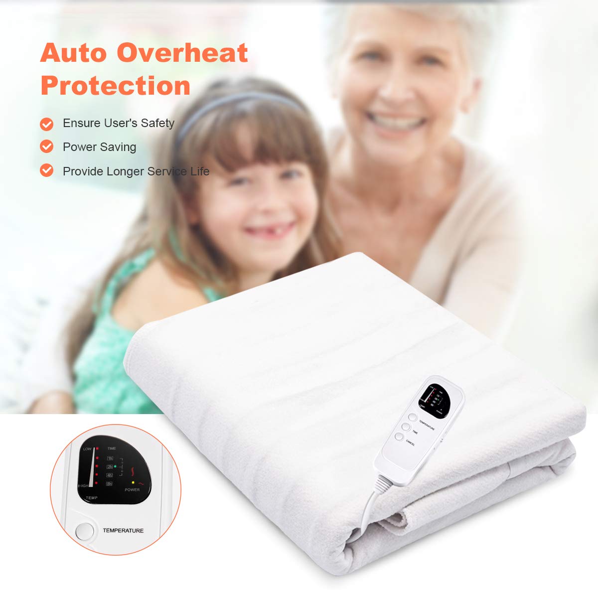 Giantex Spa Table Heating Pad with Digital Timer and Five Heat Settings, Auto Overheat Protection, Portable Electric Table Warmers 