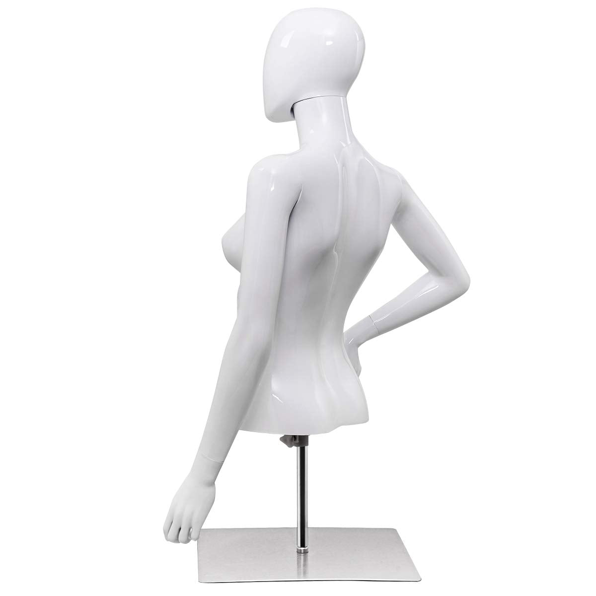 Female Mannequin Torso Adjustable Height Detachable Arms Dress Form 