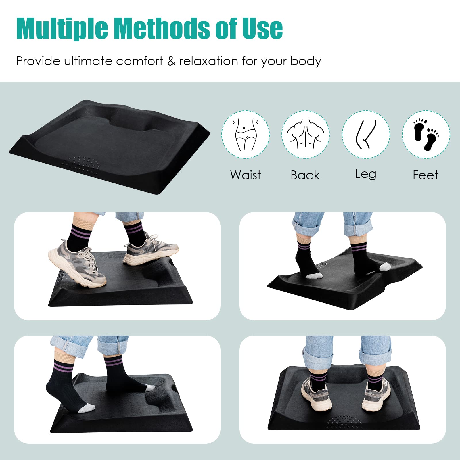 Giantex Anti Fatigue Mat, Standing Mat for Stand up Desk w/ Foot Massage Points Diverse Terrain & Beveled Edges