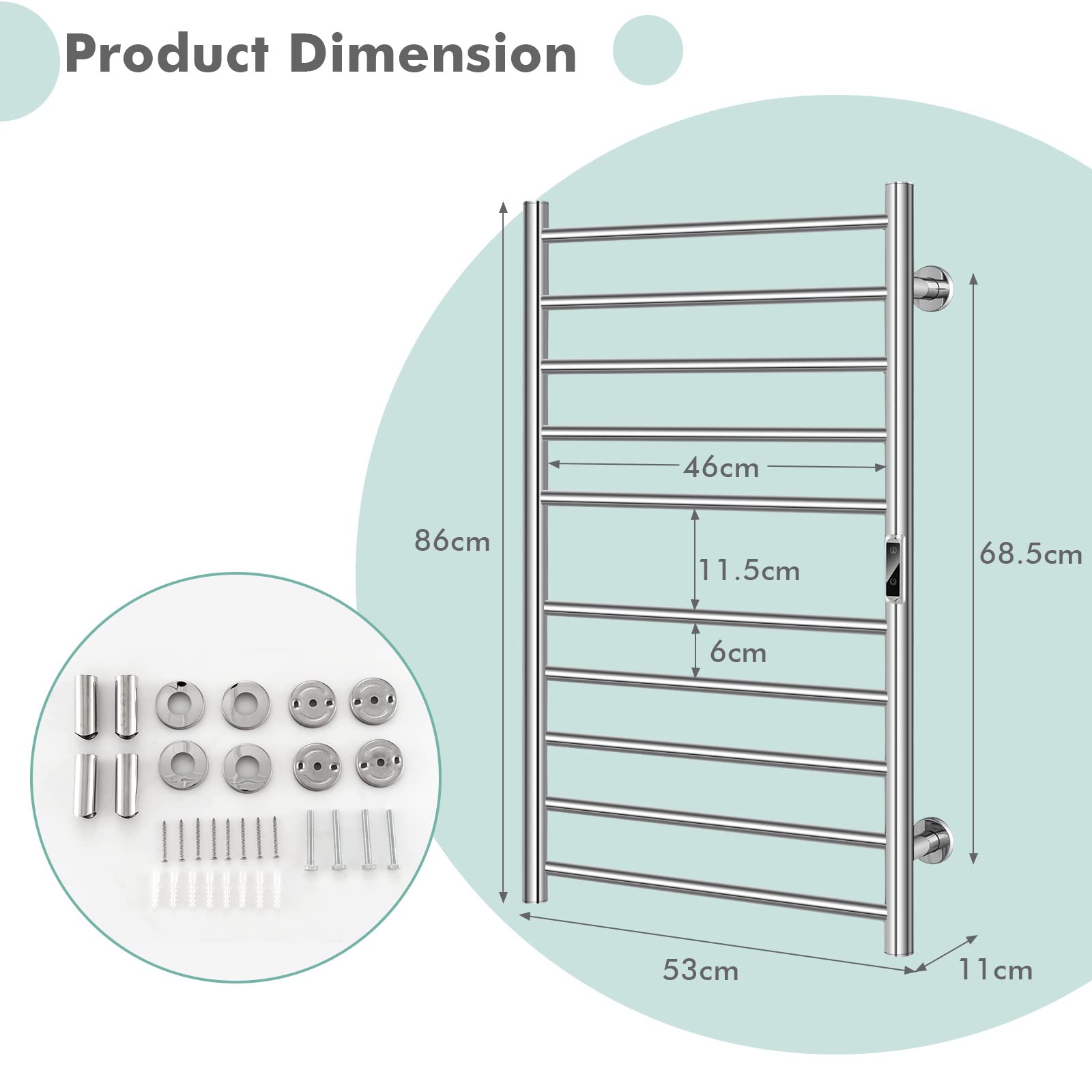 Giantex Electric Heated Towel Racks - Wall Mounted Towel Warmer