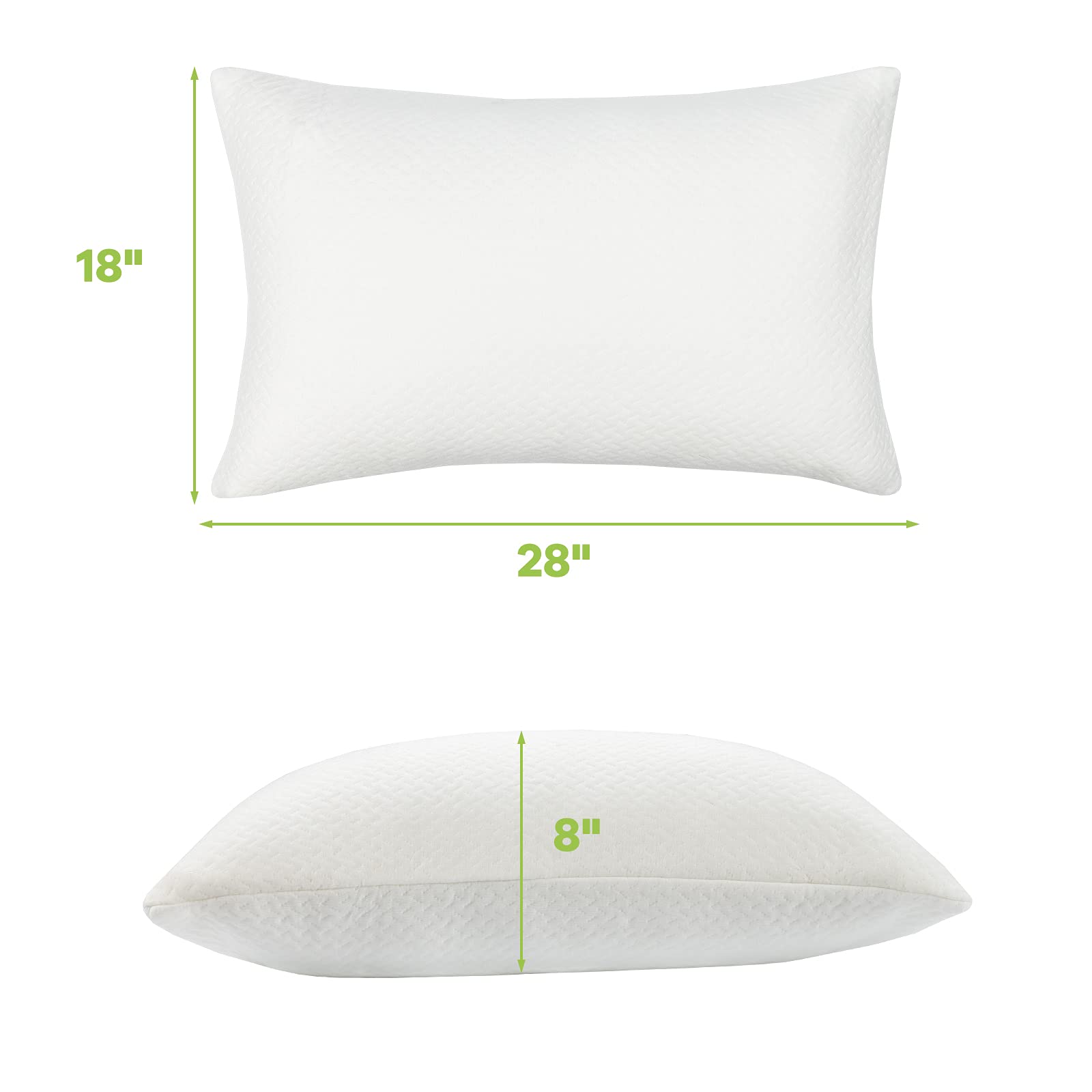 Giantex 2 Pack Shredded Memory Foam Pillows 