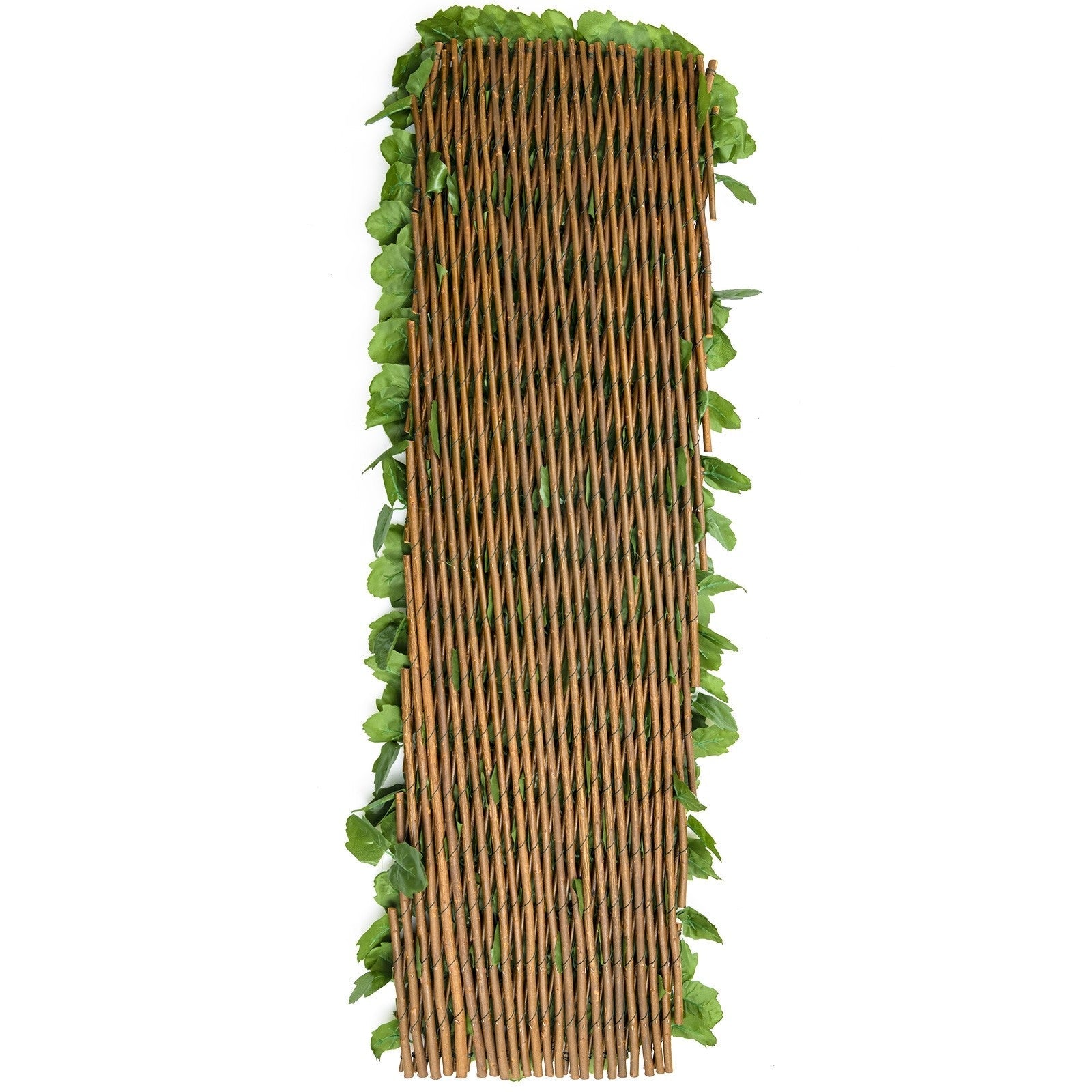 Giantex 3PCS Expandable Artificial Hedges Faux Ivy Leaves Fence 