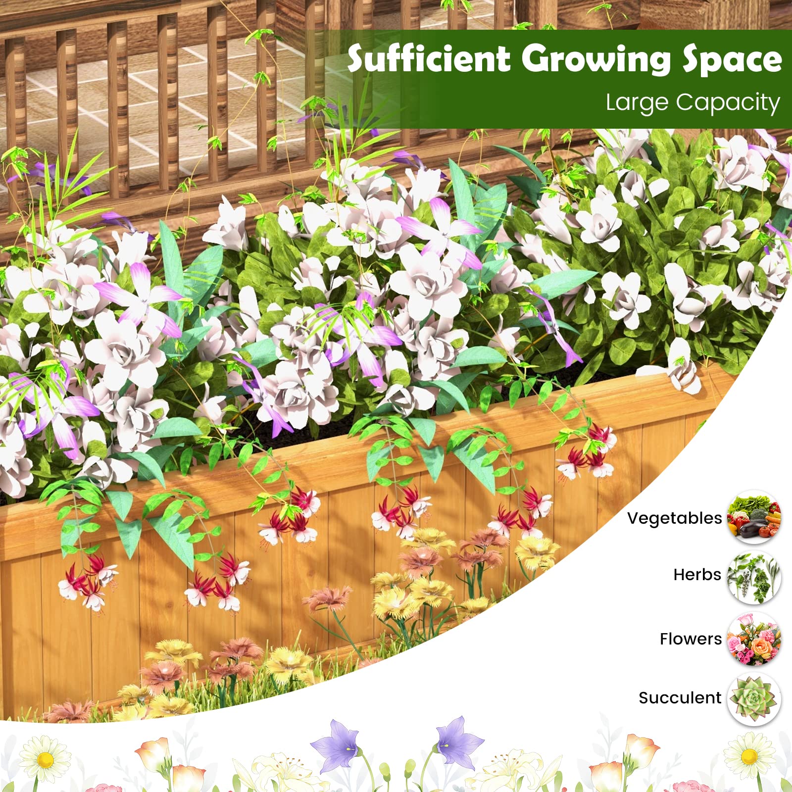 Giantex 2 Pcs Raised Garden Bed 