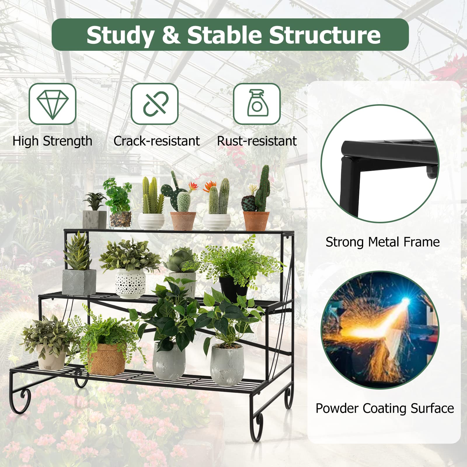 Giantex 3 Tier Metal Plant Stand 