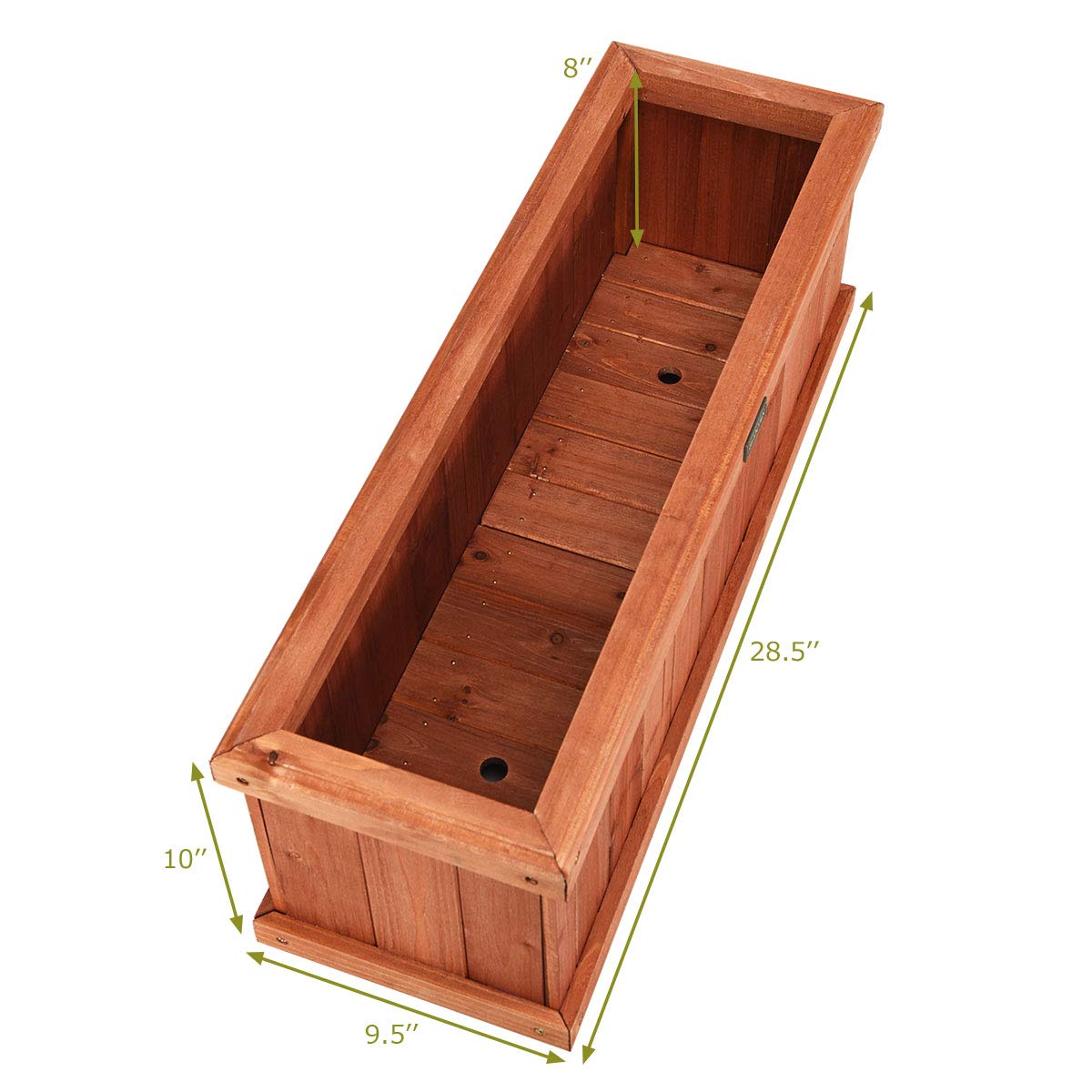 Raised Garden Bed Flower or Vegetable Planter (28" L X 9" W X 10" H) 
