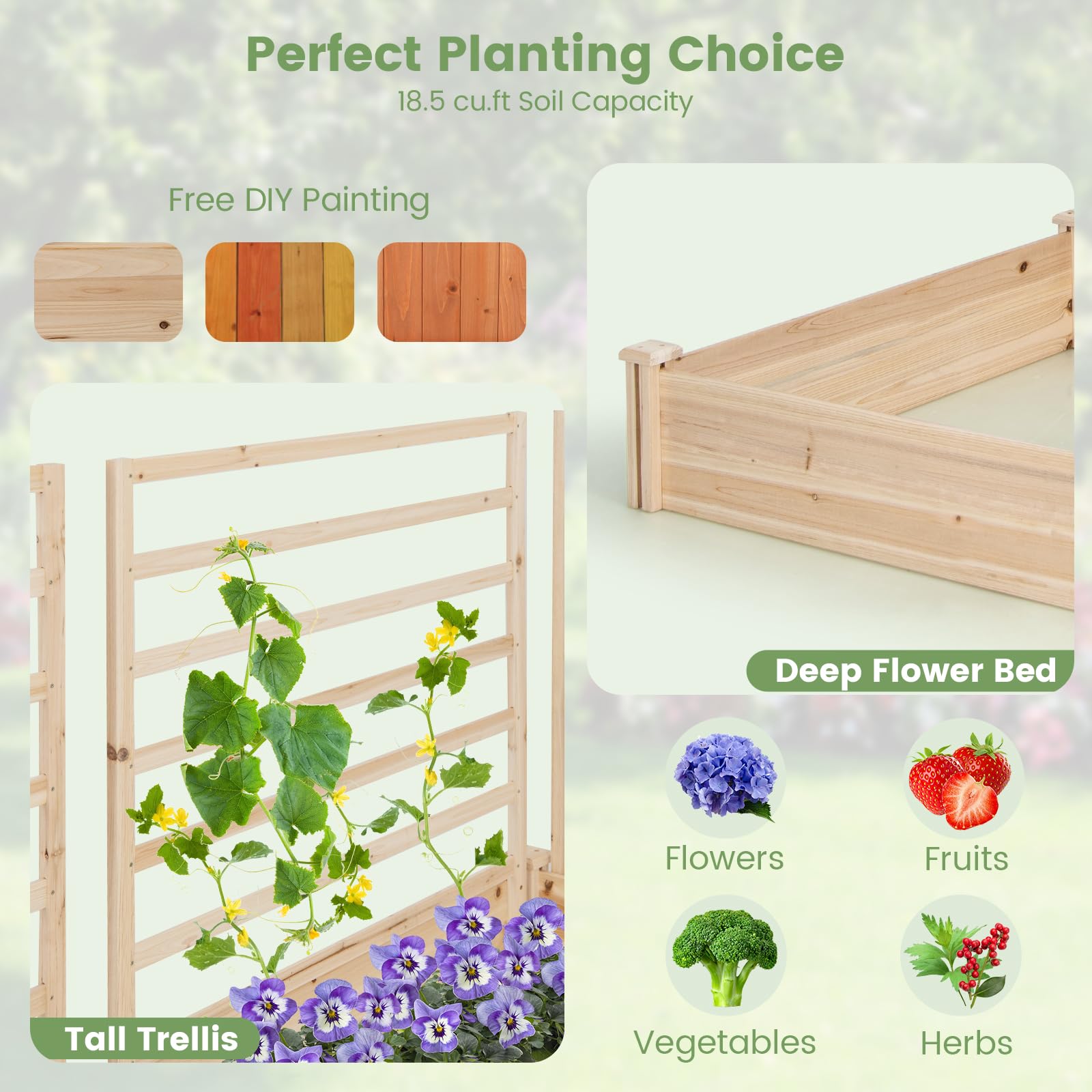 Giantex Raised Garden Bed with Trellis 