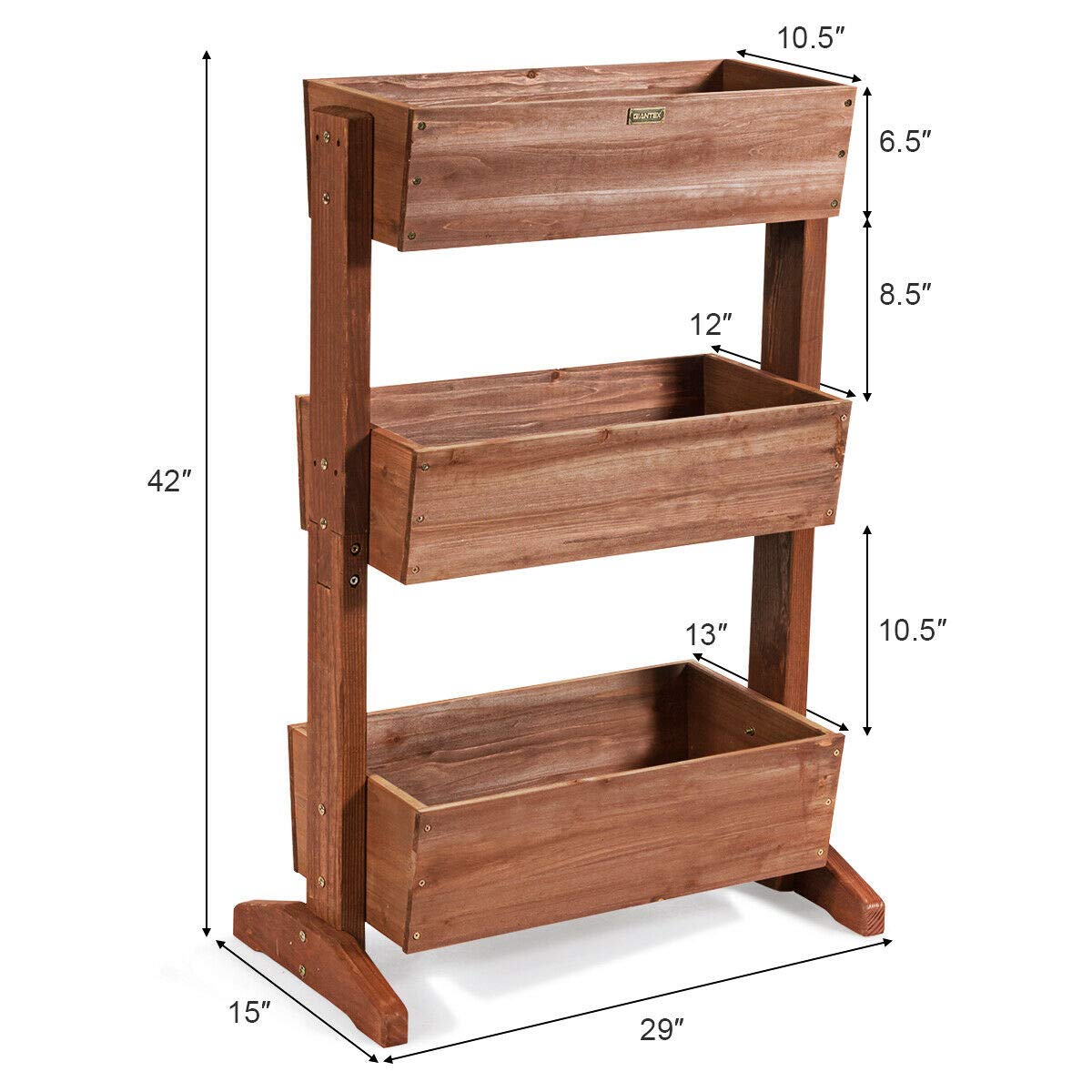 Giantex Classification Storage Box Shelf for Indoor Outdoor Flower Stand (Nut-brown) 