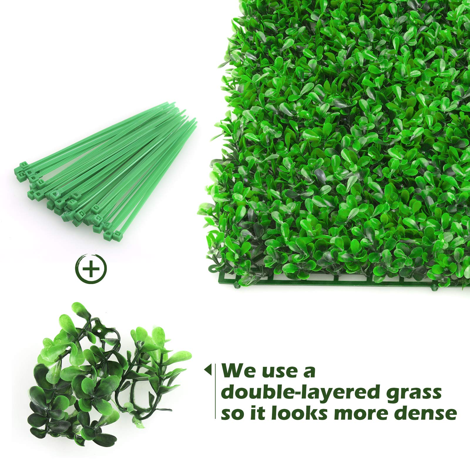 Giantex 12PCS 20x20inch Artificial Boxwood Panels Garden Privacy Fence Screen 