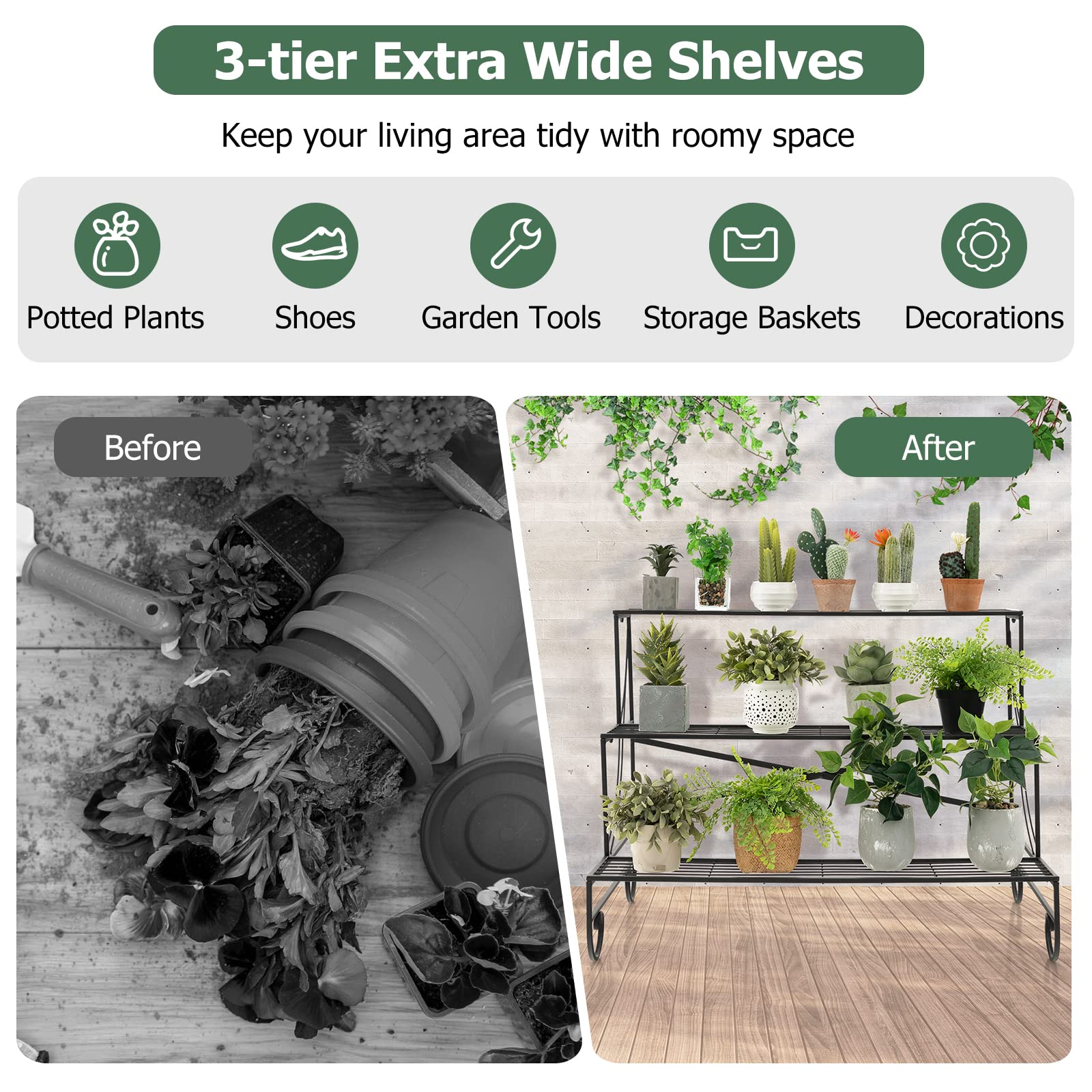 Giantex 3 Tier Metal Plant Stand 