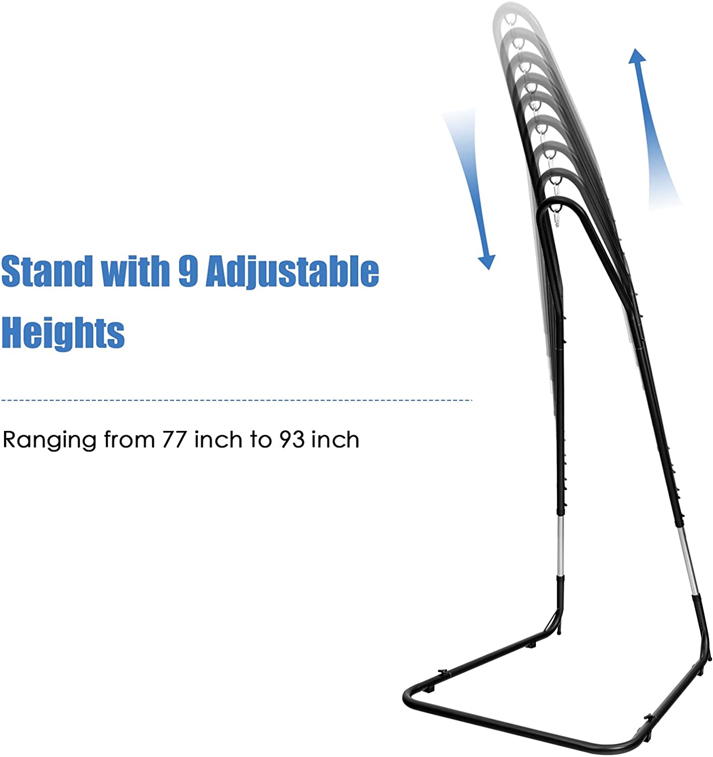 Giantex Adjustable Hammock Chair Stand, Height Adjust from 78.5" to 98.5" 