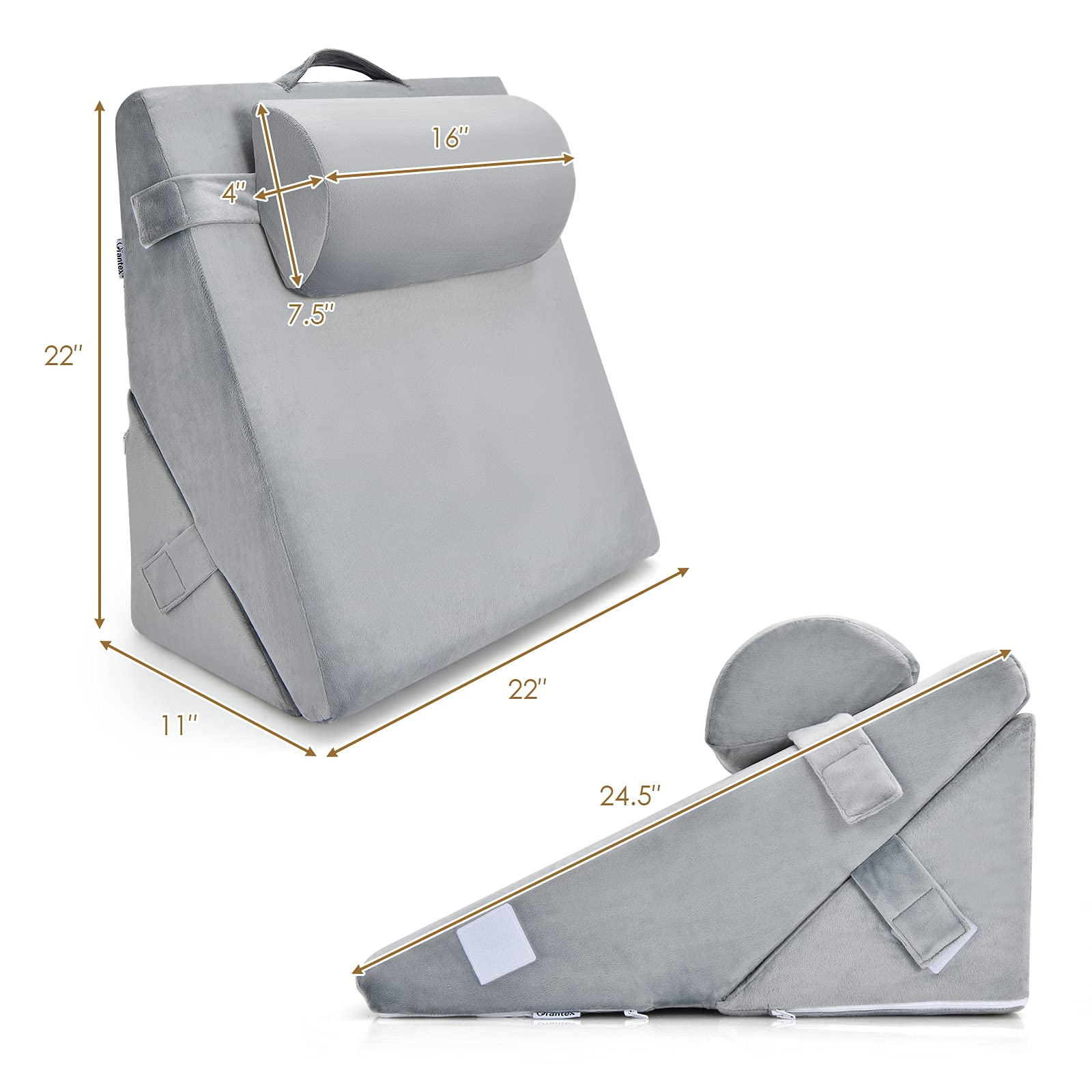 Giantex Wedge Pillow, Memory Foam Incline Pillows with Head Support 