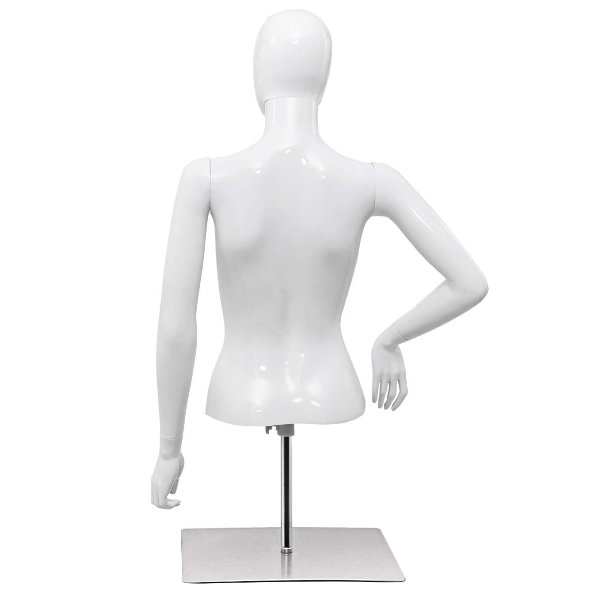Female Mannequin Torso Adjustable Height Detachable Arms Dress Form 
