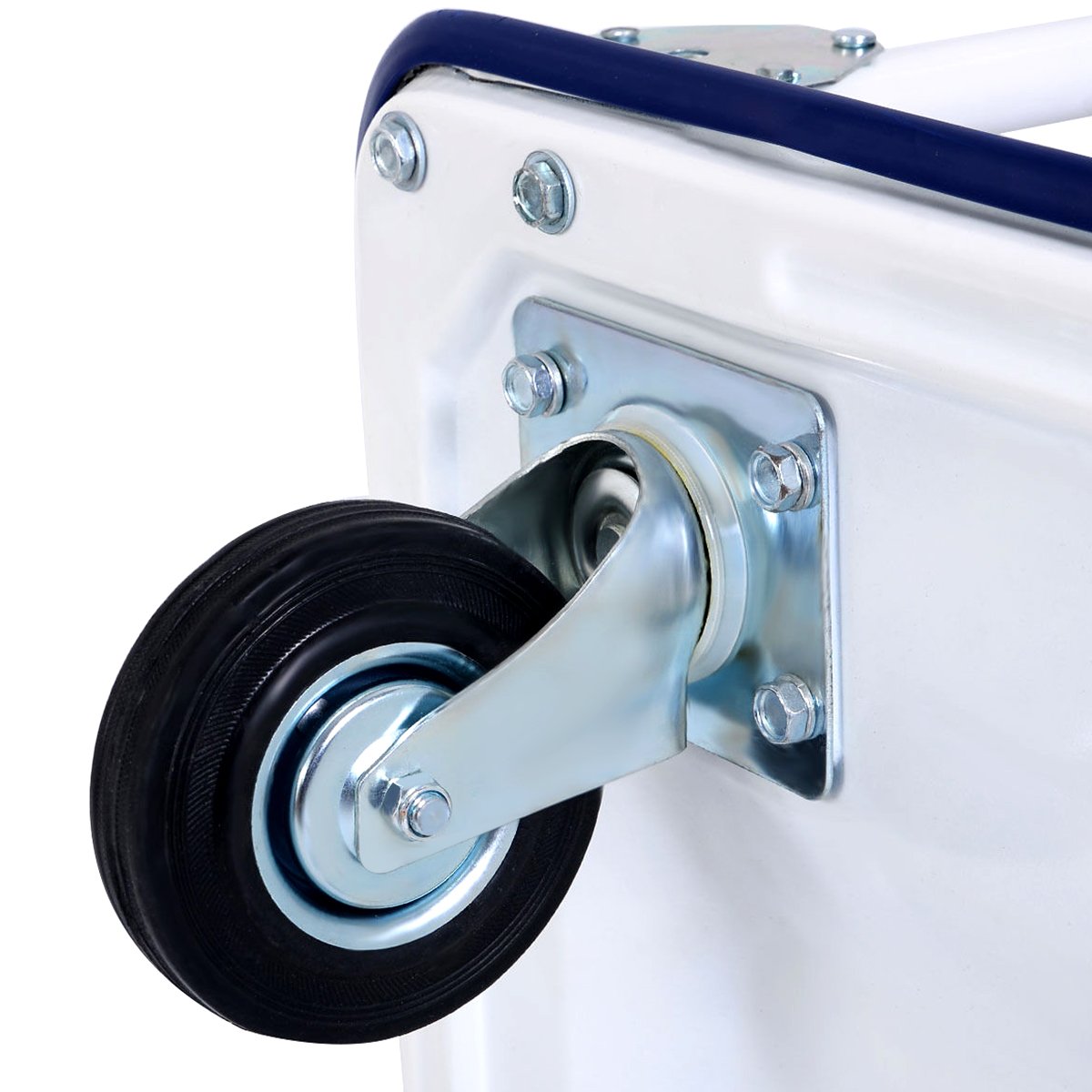 Giantex 5 660lbs Platform Cart Dolly Folding Foldable Moving Warehouse Push Hand Truck, Blue, 35.5inch x 24inch (Baseboard) 