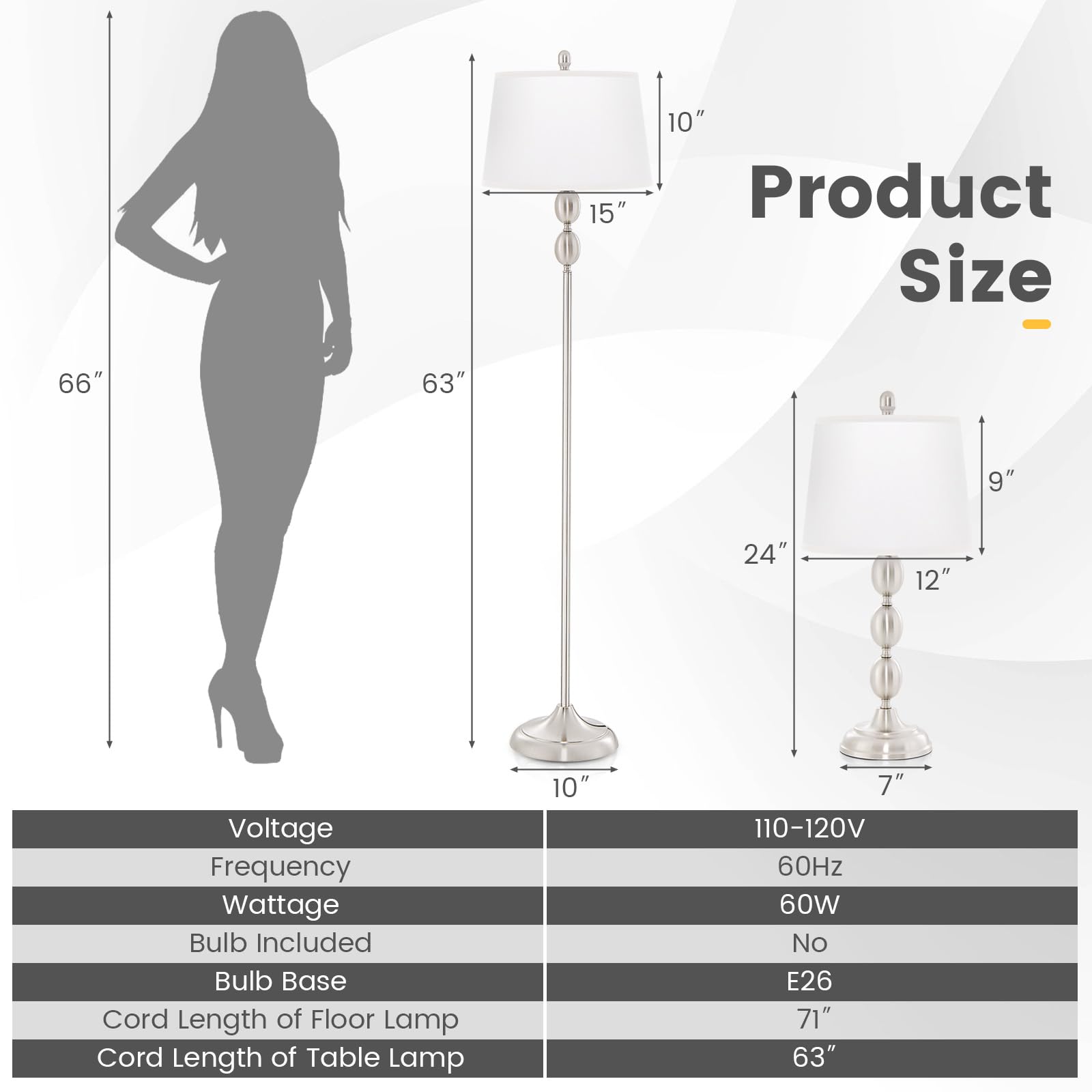 Giantex 3 Pack Lamp Set