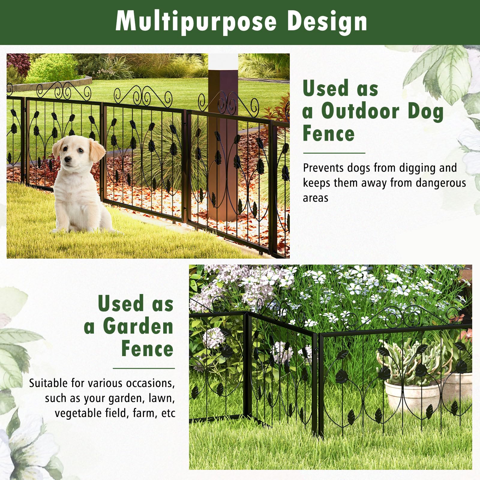 Giantex Decorative Garden Fence 8 Pack