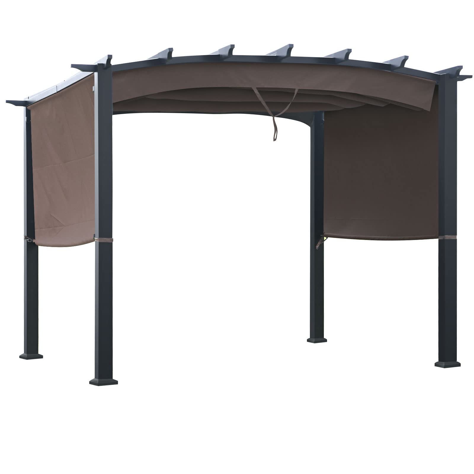 Outdoor Retractable Pergola 10' x 10', Metal Patio Gazebo Pergola 