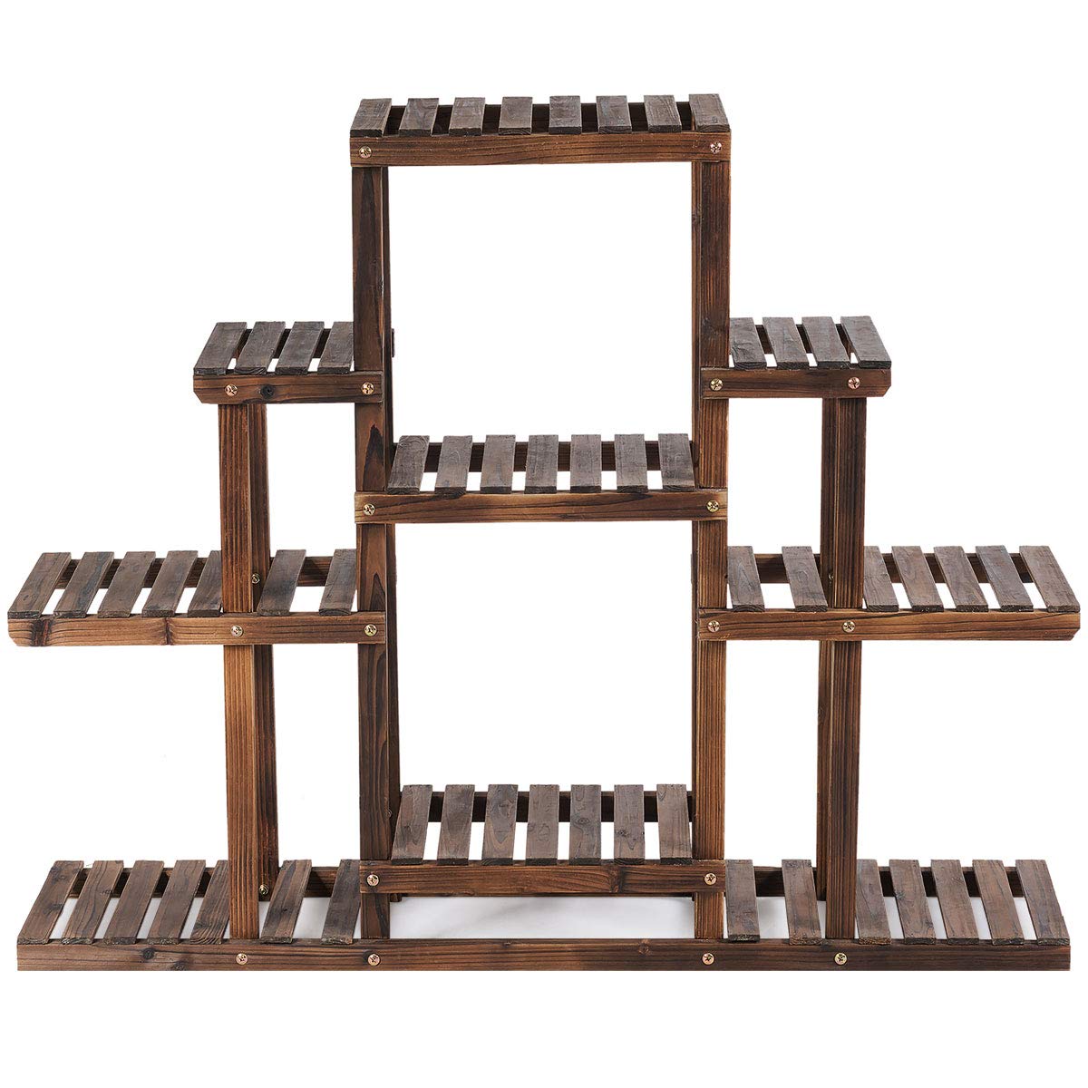 Giantex Flower Rack Wood Plant Stand Wood Shelves Bonsai Display Shelf 