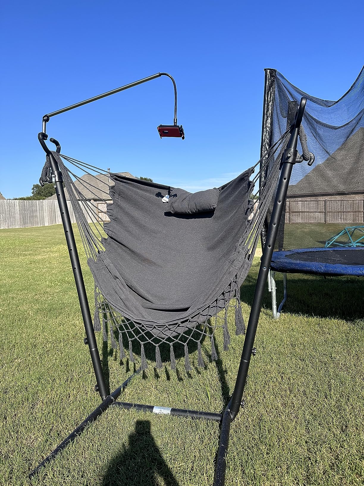 Giantex Hanging Swing with Stand - Hammock Chair with Phone Holder 