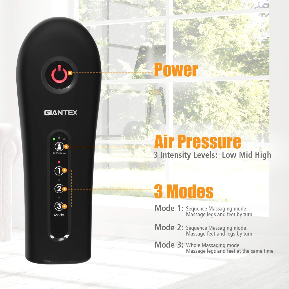 Giantex Air Compression Leg Massager Wraps Foot and Calf Massage with Handheld Controller