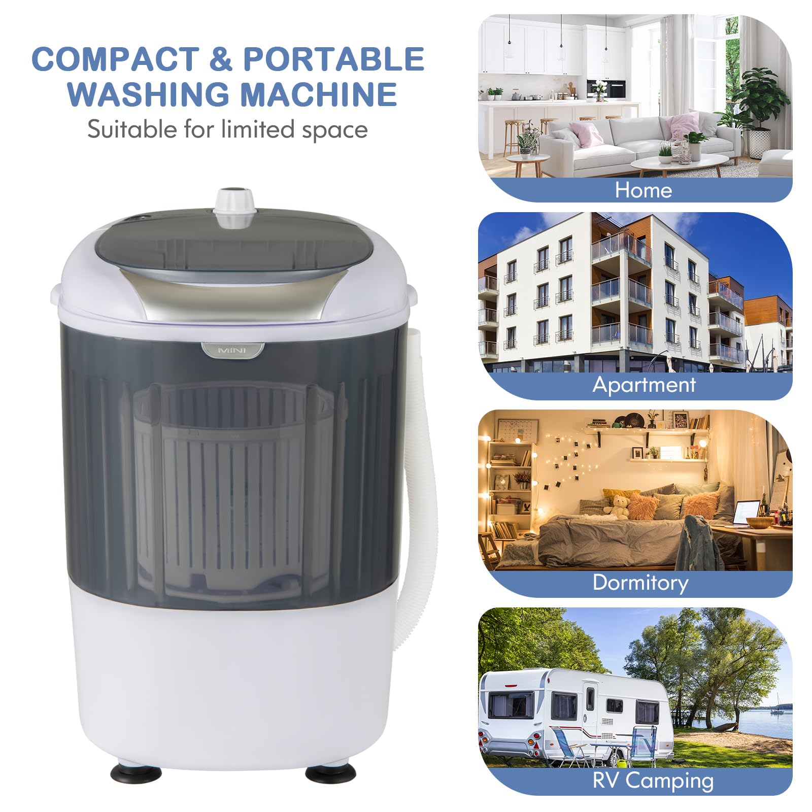 Giantex Portable Mini Washing Machine, Clothes Washer and Spinner Combo, 5.5 LBS Capacity 