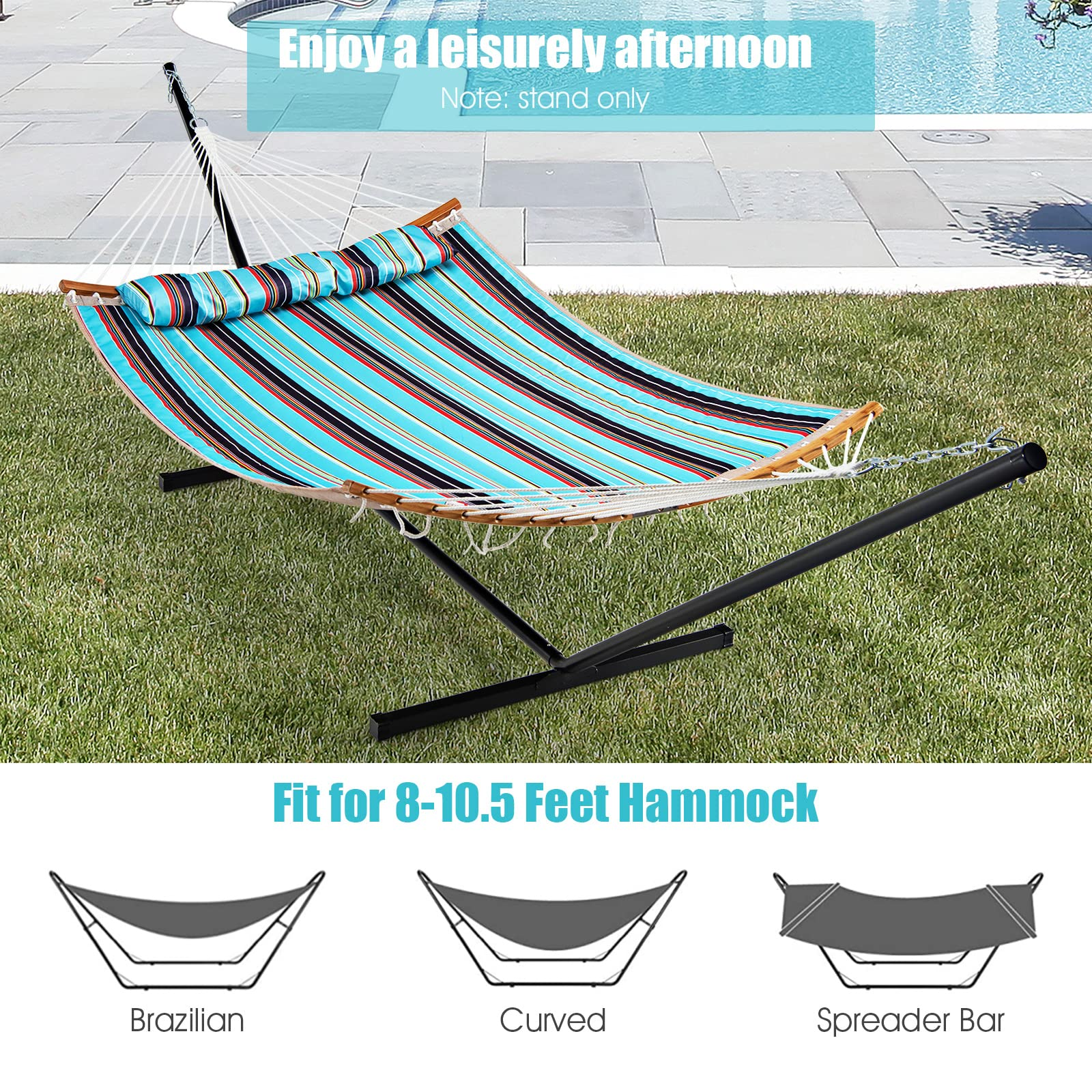 Giantex Hammock Stand 2-Person Heavy-Duty Hammock Frame with Storage Bag 