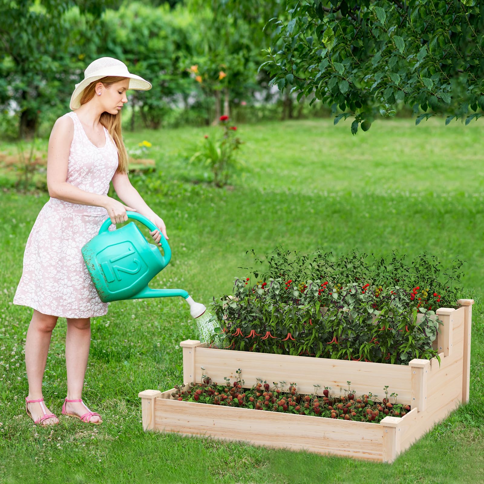 Giantex 3-Tier Raised Garden Bed, Tiered Planter Box 