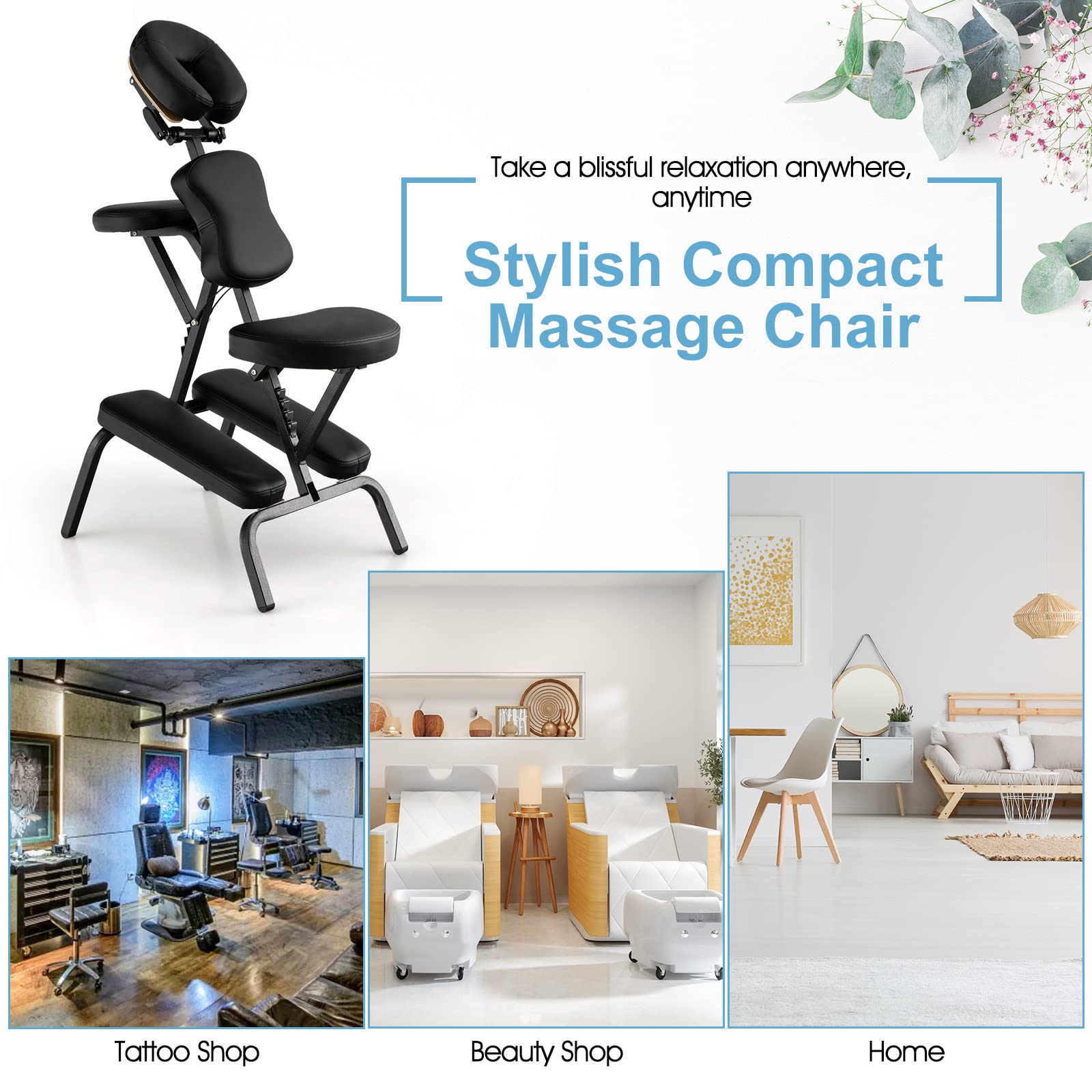 Portable Light Weight Massage Chair Travel Massage Tattoo Spa Chair 