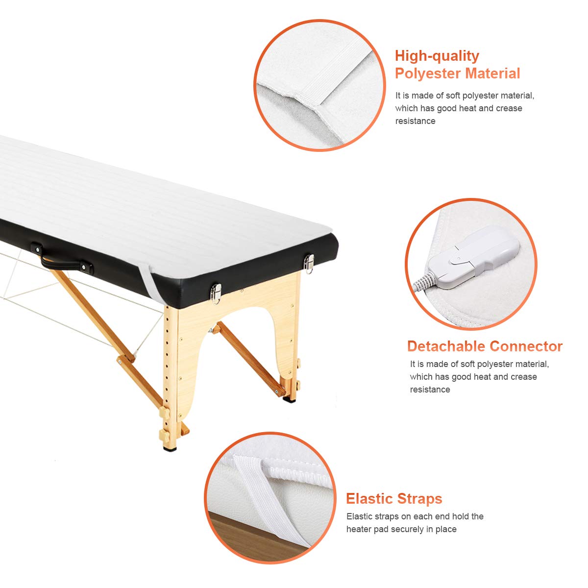 Giantex Spa Table Heating Pad with Digital Timer and Five Heat Settings, Auto Overheat Protection, Portable Electric Table Warmers 