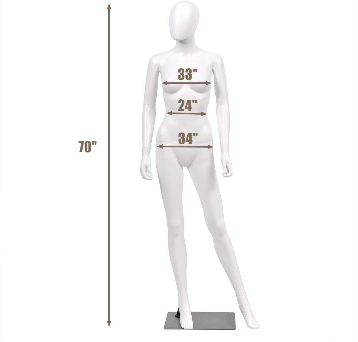 5.8 FT Female Mannequin Adjustable Detachable Manikin 