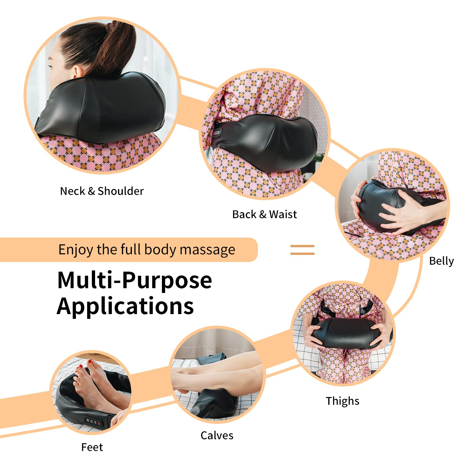 Giantex Shiatsu Back Neck Massager with Heat, Kneading Massage Pillow for Muscle Pain Relief 