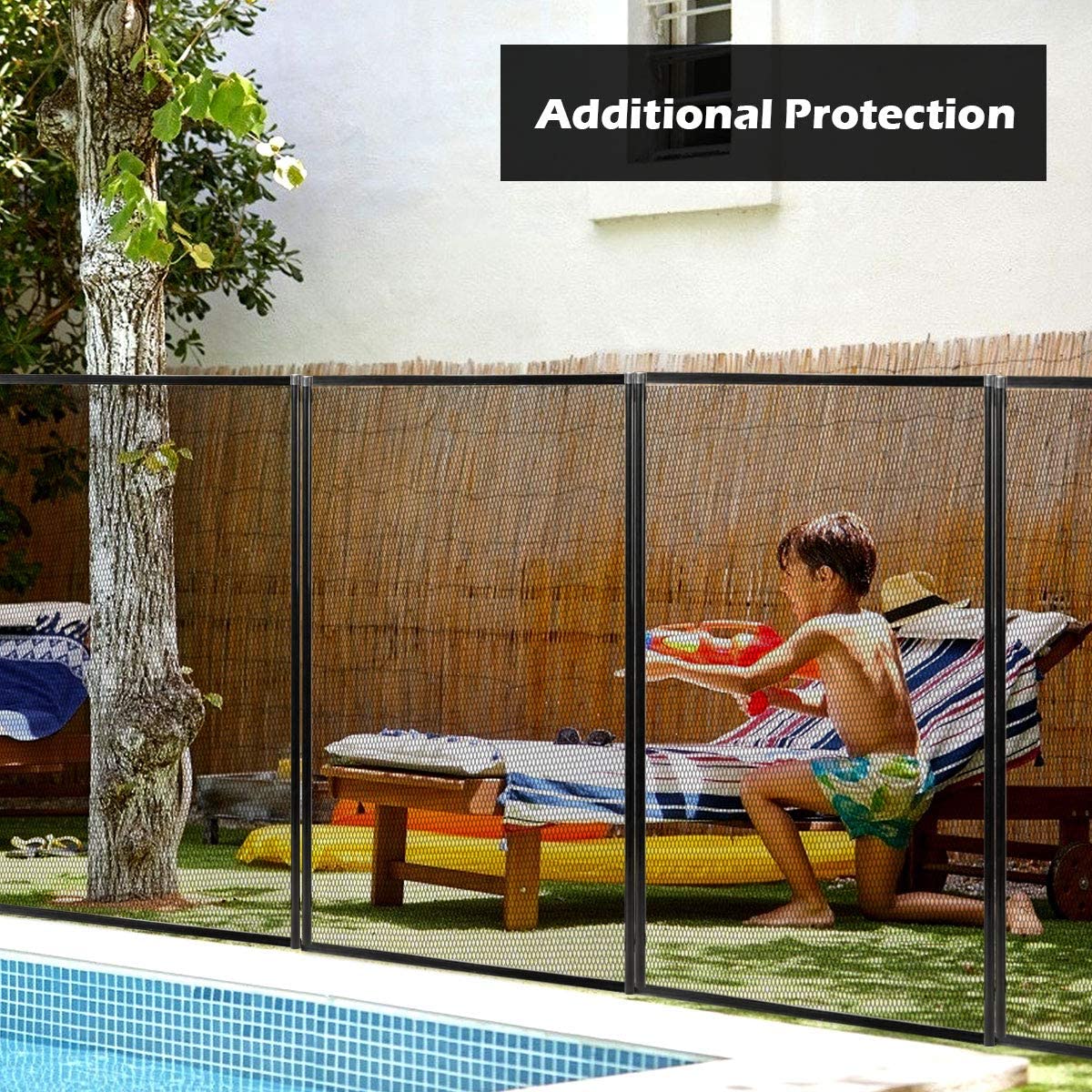 4' X12' Kit Safety Mesh Barrier W/ 2 Size Sleeves Removable Kids Garden Fence