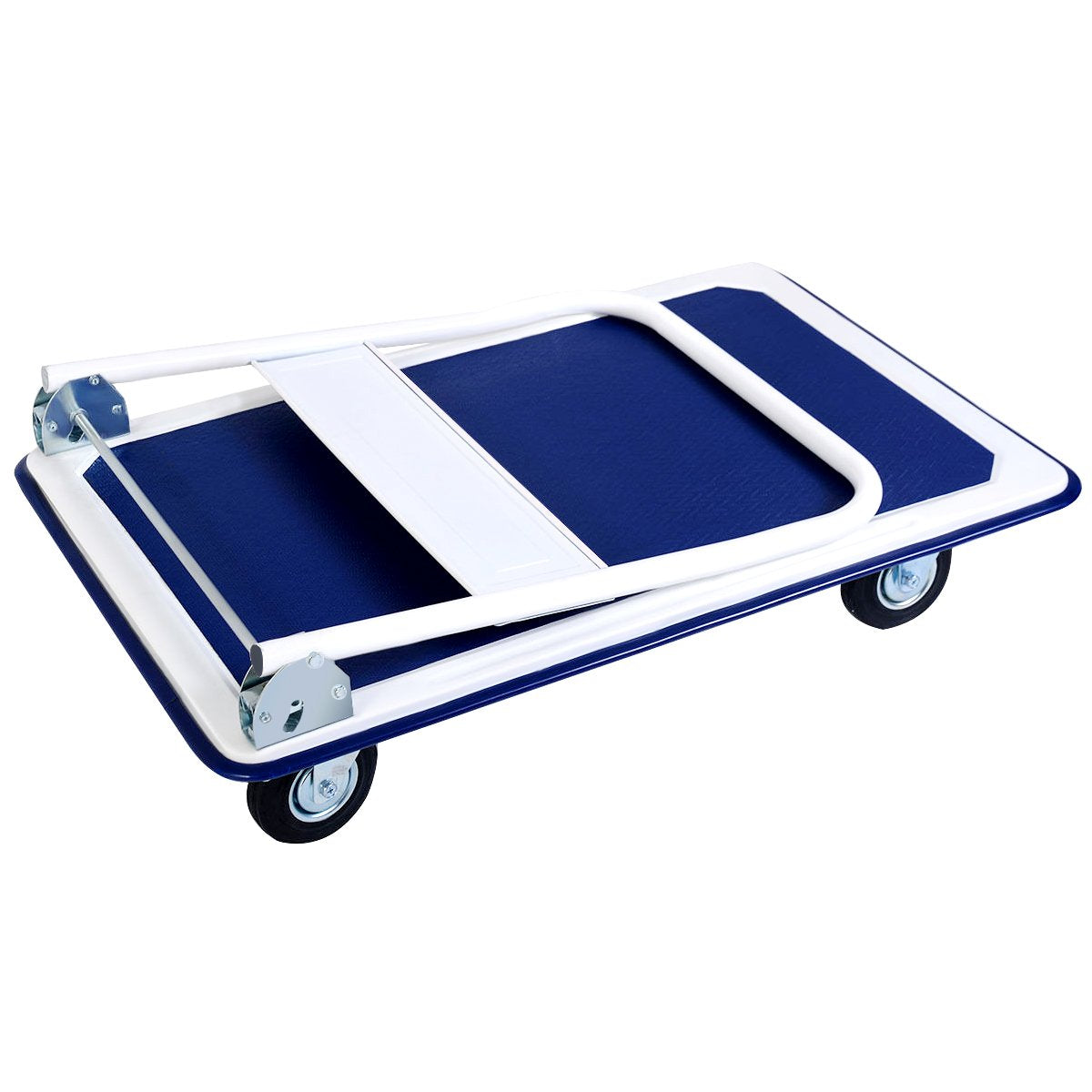 Giantex 5 660lbs Platform Cart Dolly Folding Foldable Moving Warehouse Push Hand Truck, Blue, 35.5inch x 24inch (Baseboard) 
