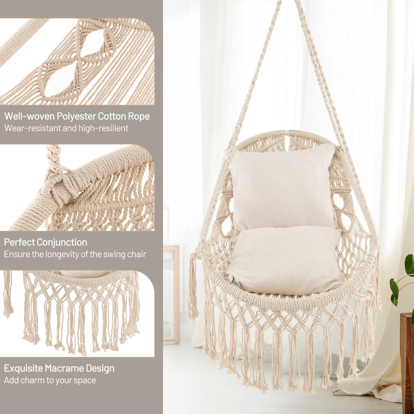 Giantex Macrame Swing Chair 