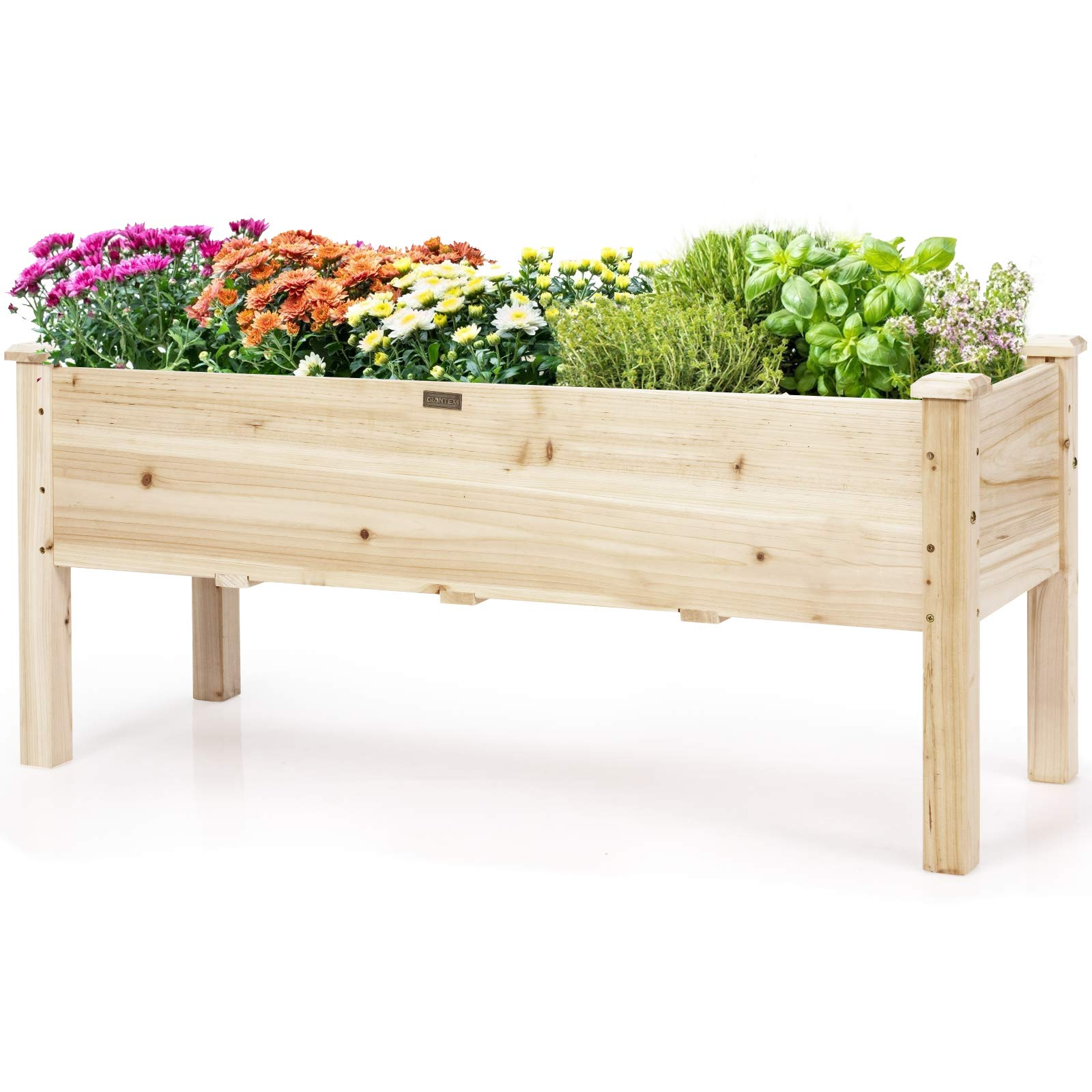 Wood Planter Box with Legs, 47.5"L x 17"W x 20"H