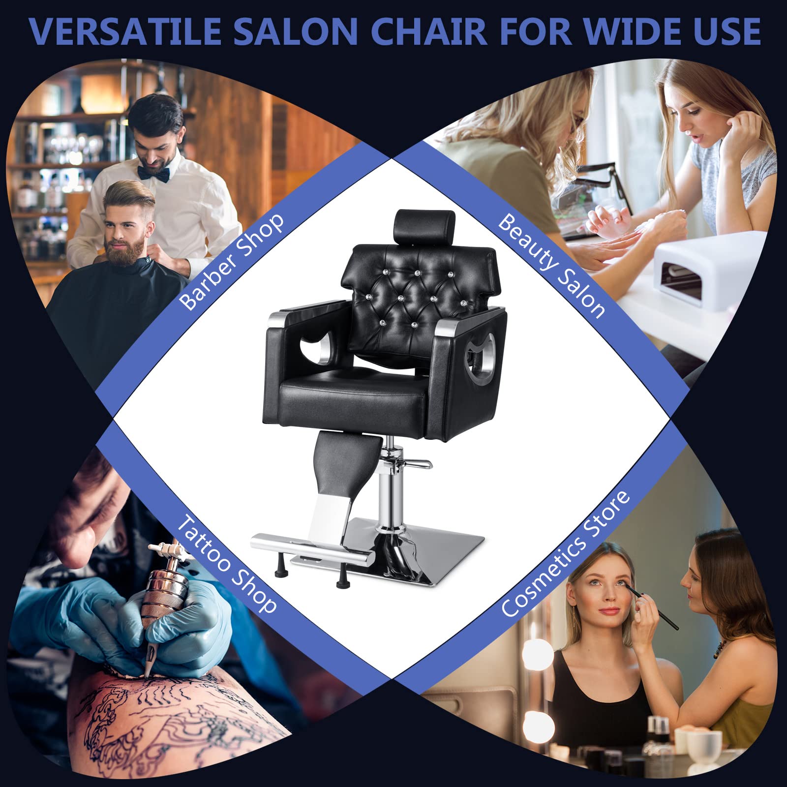 Giantex Barber Chair, Height Adjustable Heavy Duty Hydraulic Pump 