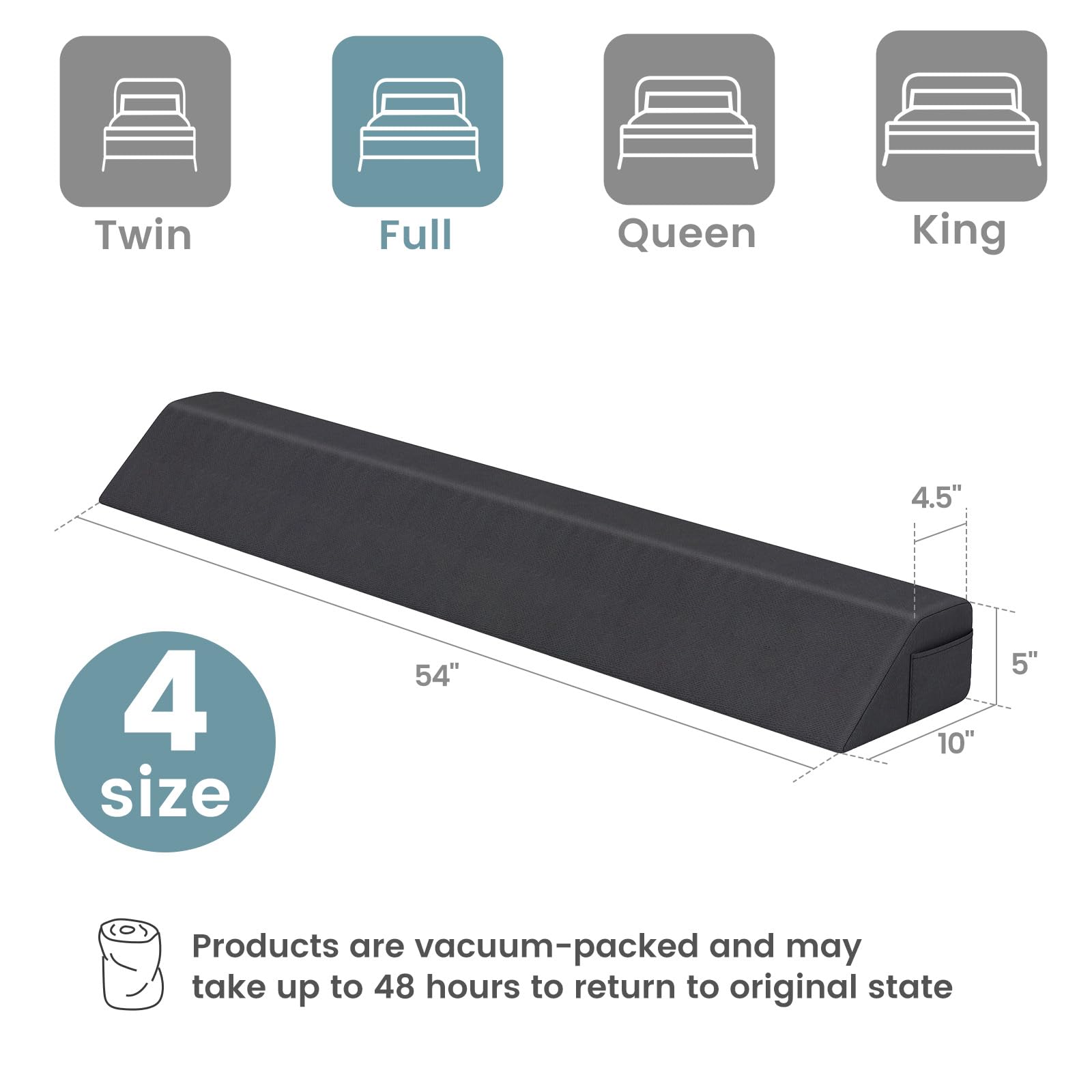 Giantex Bed Wedge Pillow for Headboard Gap Filler 