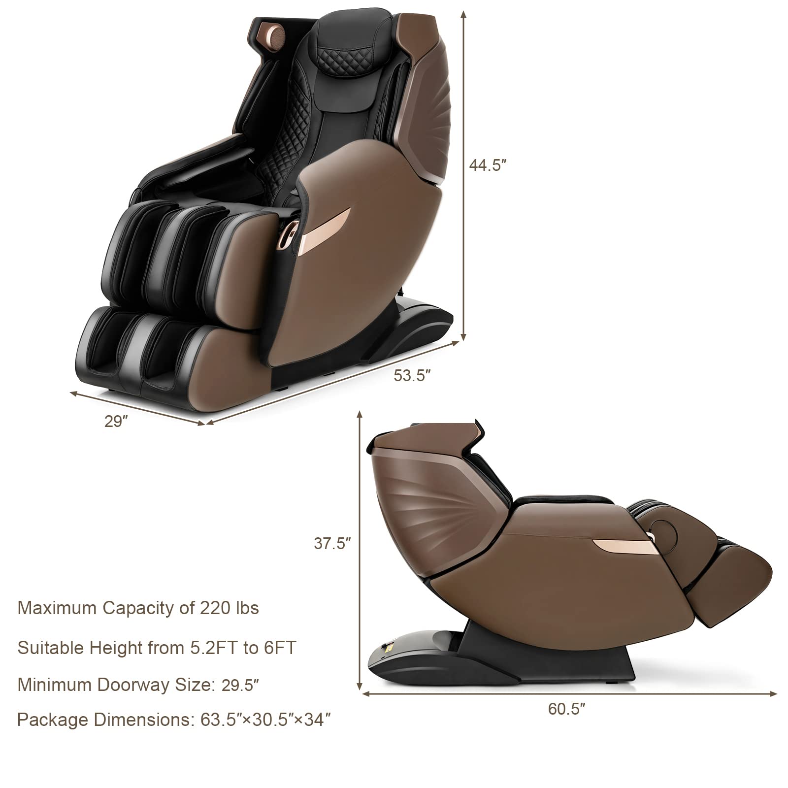 Giantex Massage Chair Full Body - 3D Electric Zero Gravity Shiatsu Massage Recliner Chair 