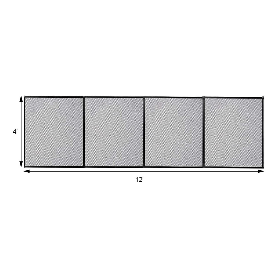 4' X12' Kit Safety Mesh Barrier W/ 2 Size Sleeves Removable Kids Garden Fence