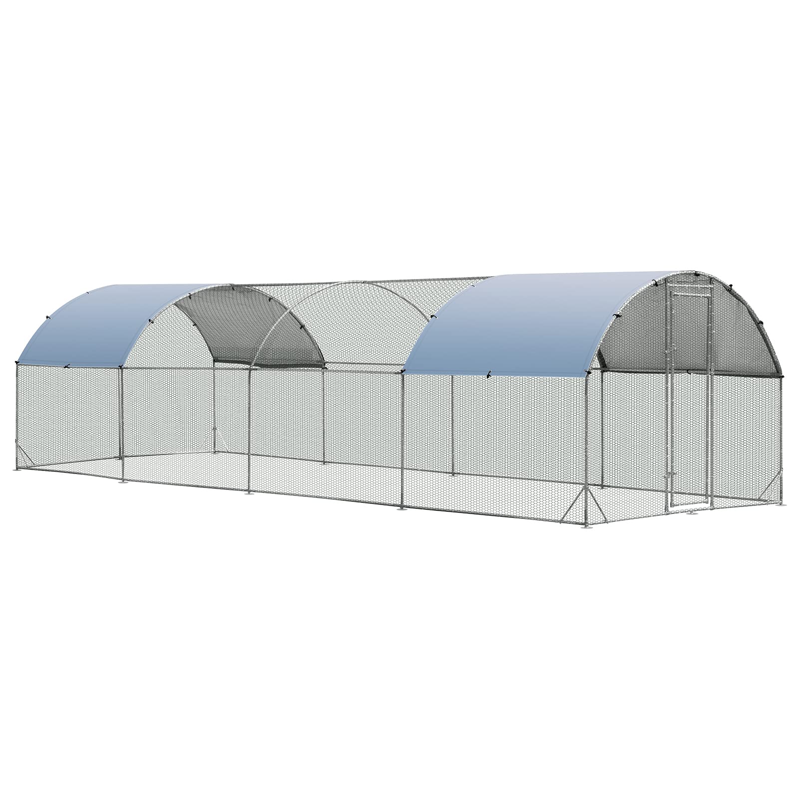 Giantex Large Metal Chicken Coop, Dome Shaped Poultry Cage Hen Run House Rabbits Habitat for Backyard Farm Outdoor 