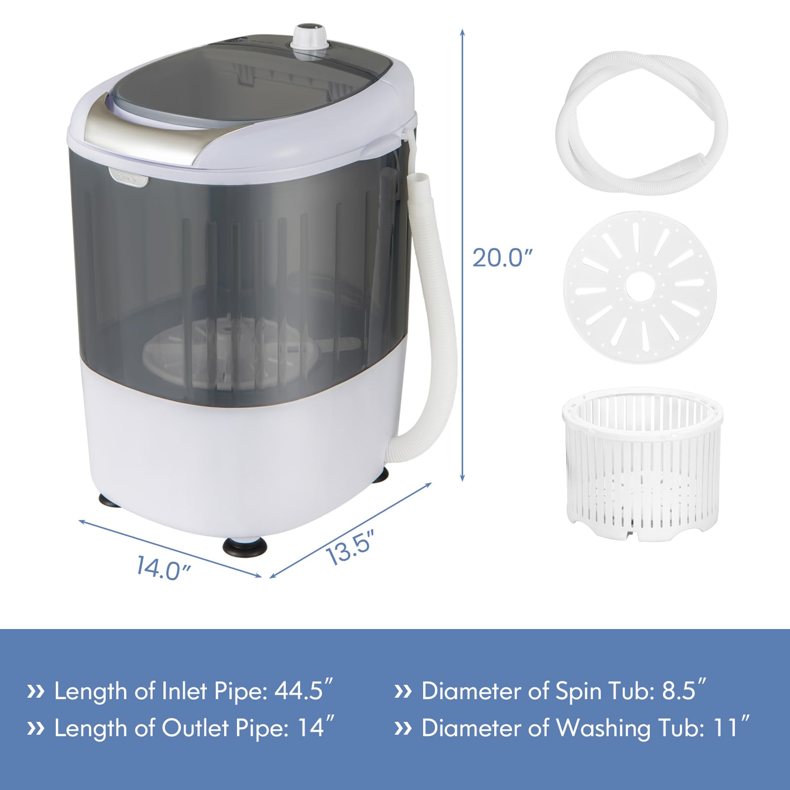 Giantex Portable Mini Washing Machine, Clothes Washer and Spinner Combo, 5.5 LBS Capacity 