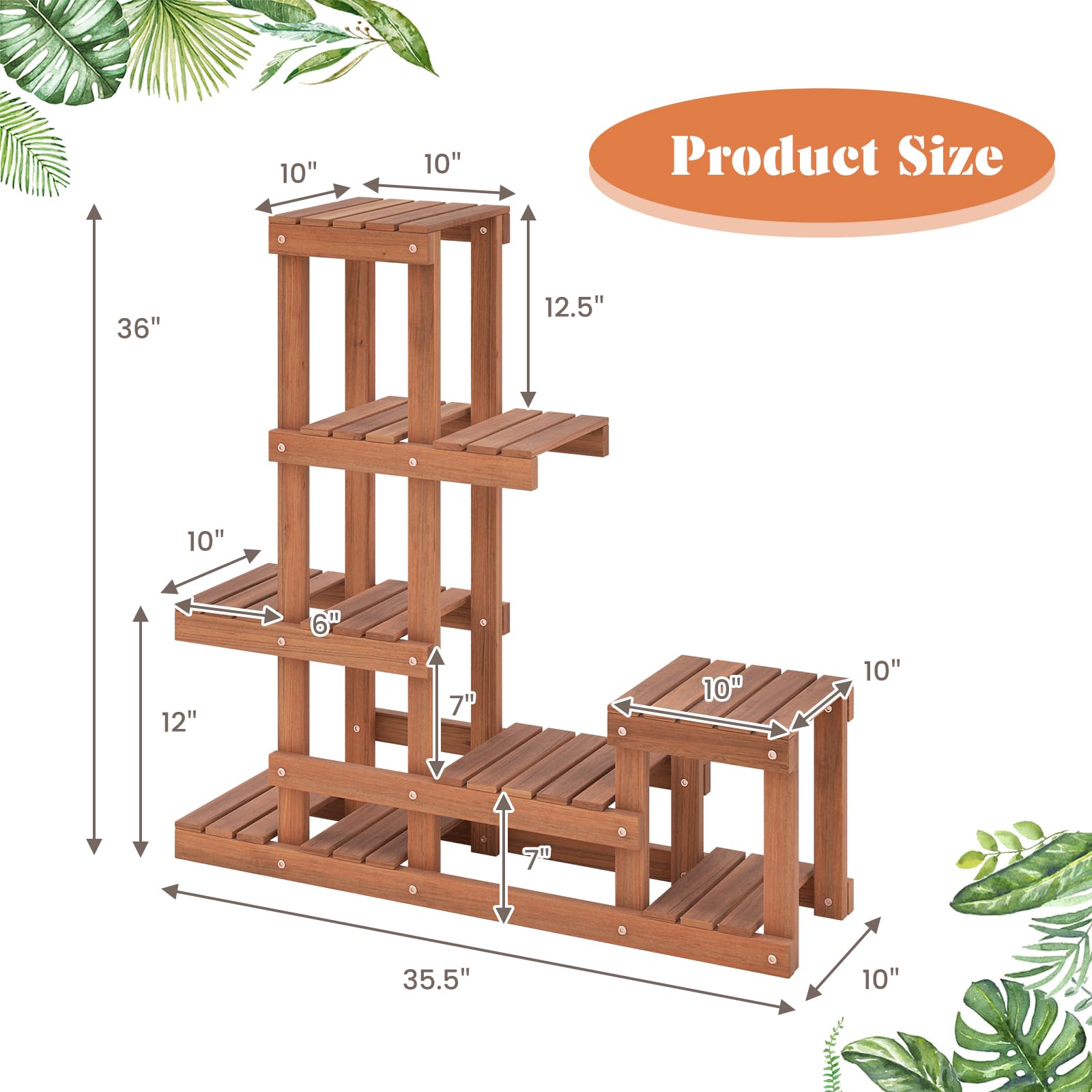 Giantex 6 Tier Wood Plant Stand 