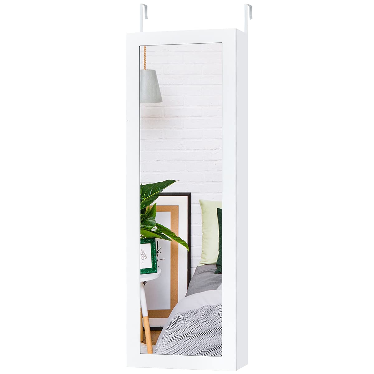 Giantex Wall Door Mounted Jewelry Armoire Cabinet with Full-length Mirror 