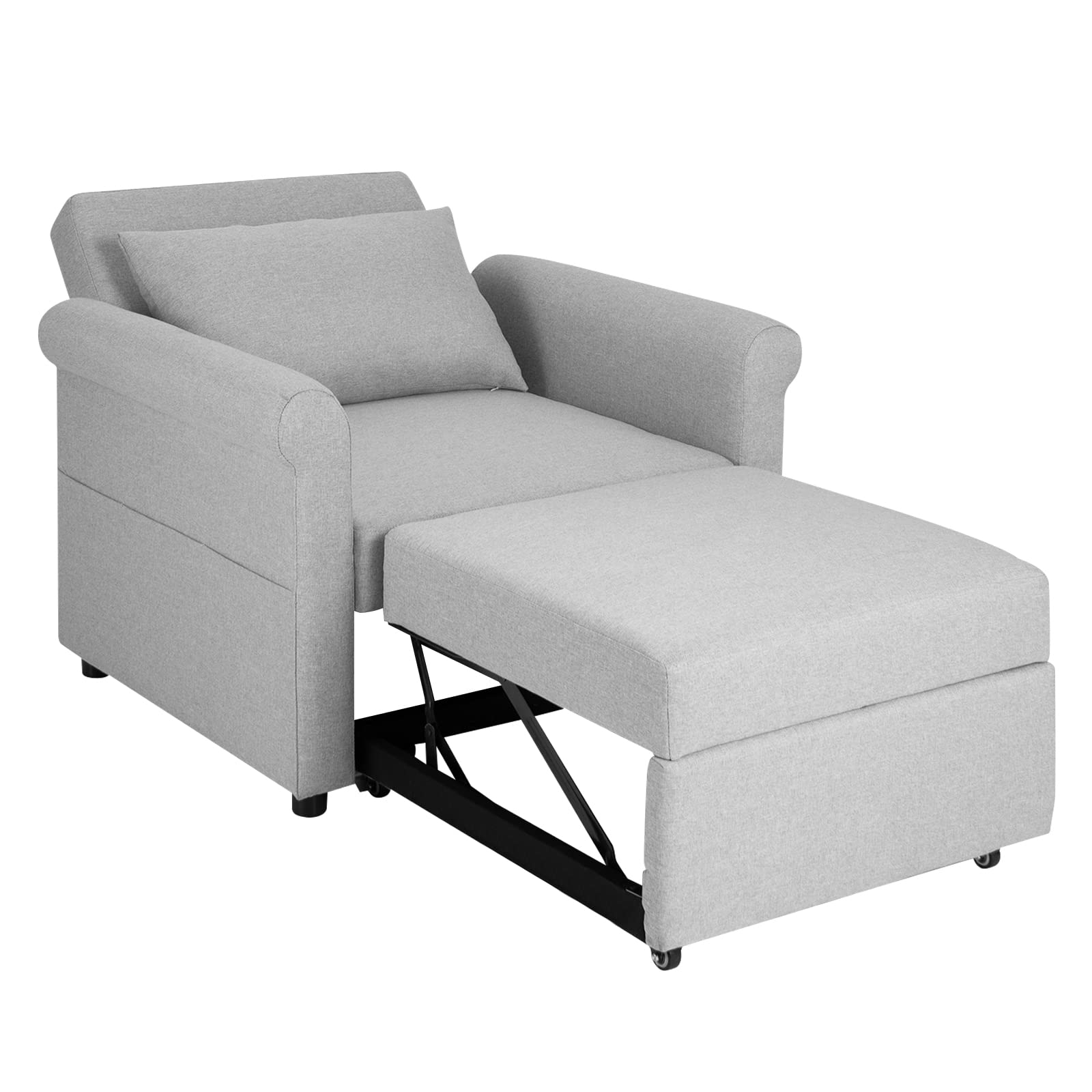 Giantex Convertible Sofa Sleeper - 3-in-1 Pull-Out Chair Bed, Adjustable Recliner Backrest 