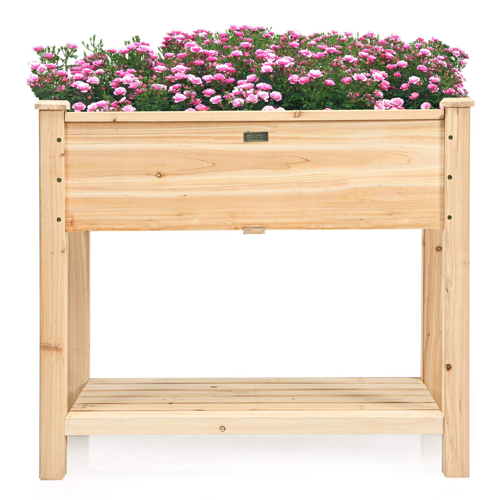 Outdoor Planter Box W/Shelf for Garden Patio Backyard 