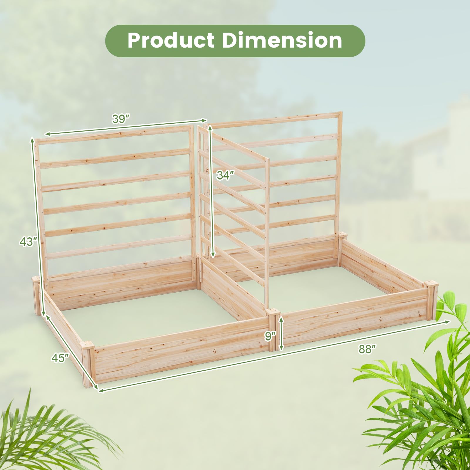 Giantex Raised Garden Bed with Trellis 