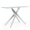 Glass Console Table Modern Entryway Table with Clear Tempered Glass Top-Silver