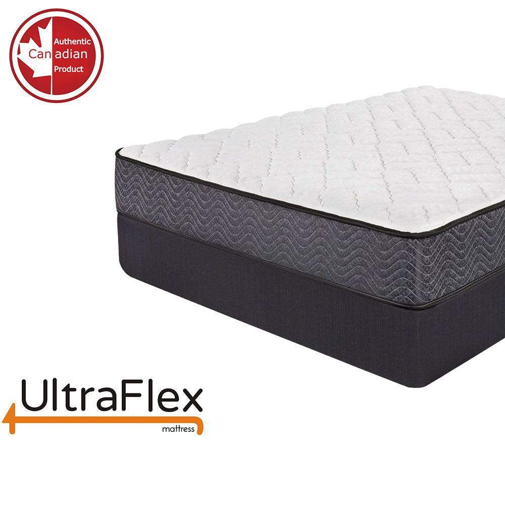 UltraFlex® PRESTIGE Mattress and BoxSpring Set - Orthopedic Heavy-Duty Hybrid HDCoils, Pressure Relieving Foam with Posture Support, High-Density Foam Casing, Low Motion Transfer, Eco-Friendly Mattress (Made in Canada)