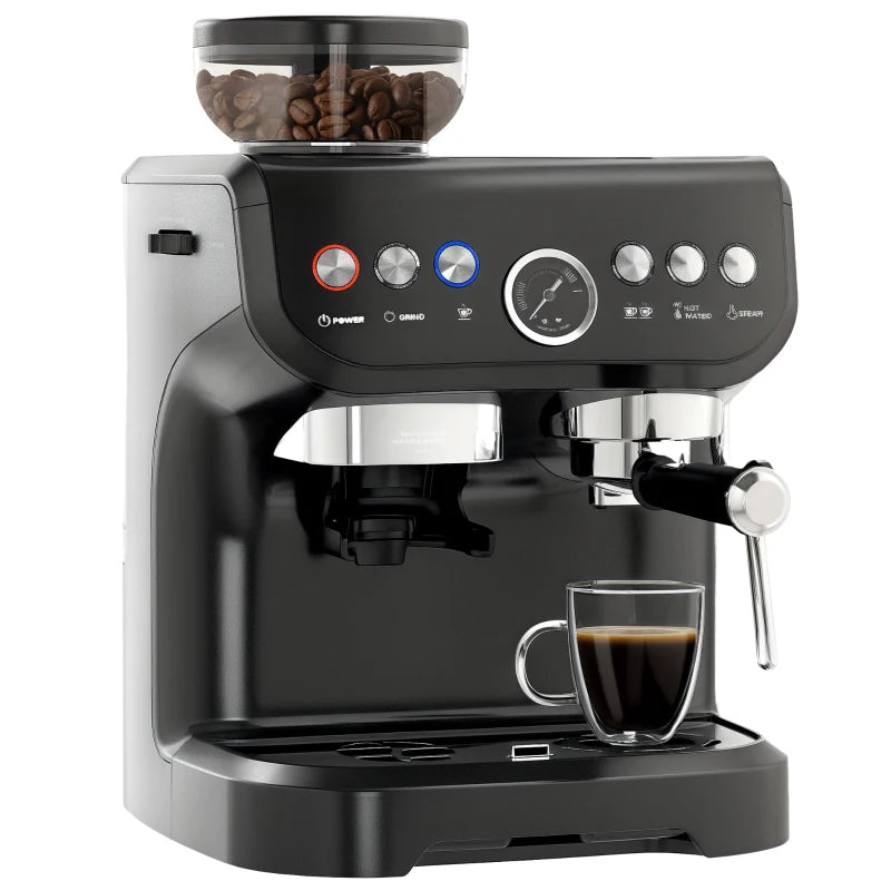 Espresso Machine, 15 Bar Barista Coffee Maker with Milk Frother, Fast Heating, Grinder for Espresso, Latte, Cappuccino