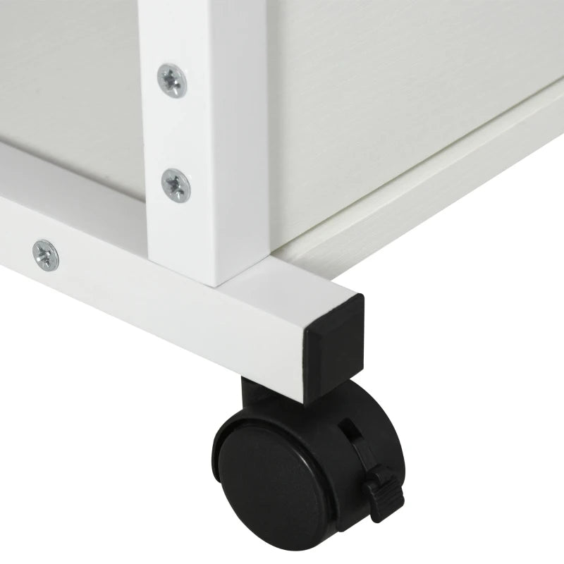 Mobile Standing Desk, Adjustable Height 31.5 inch Stand Up Desk with Wheels for Home Office, White